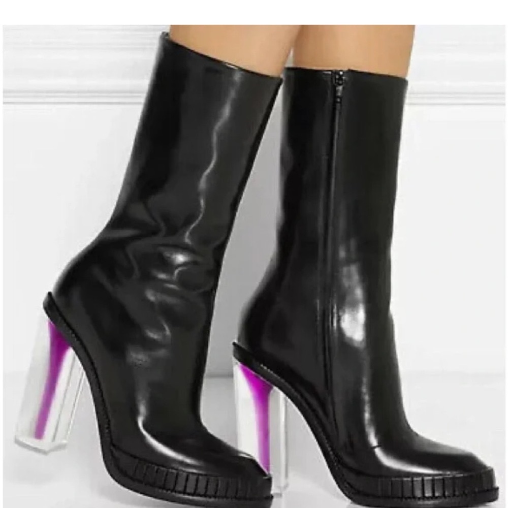 Maison Martin Margiela black boots with shaded plexiglass heel Size 38/ US 8